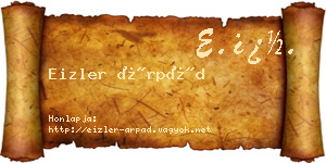 Eizler Árpád névjegykártya